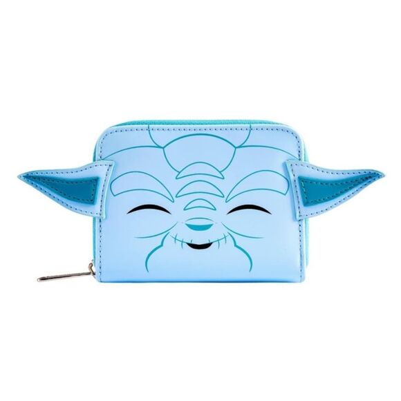 Loungefly Disney Star Wars Yoda Hologram Glow in the Dark Zip Around Wallet NWOT - Picture 1 of 11